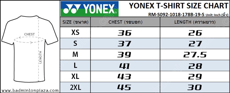 Yonex Size Chart | vlr.eng.br